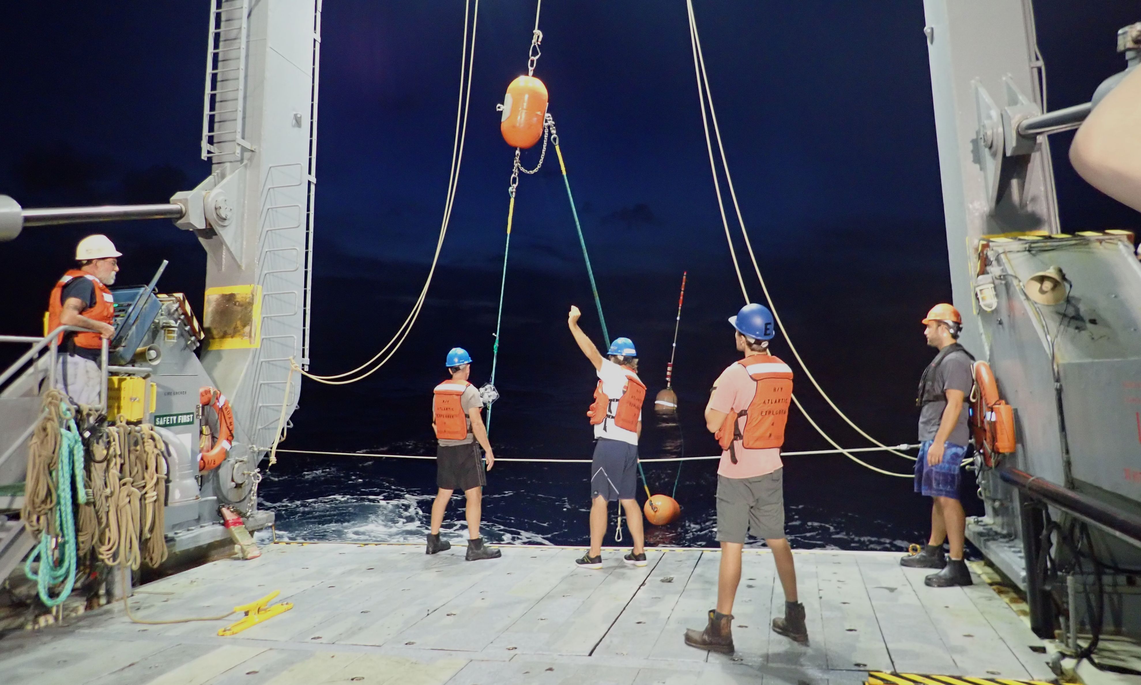 Work aboard a research vessel.